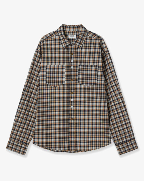 BUTTON CHECK SHIRTS [NAVY]