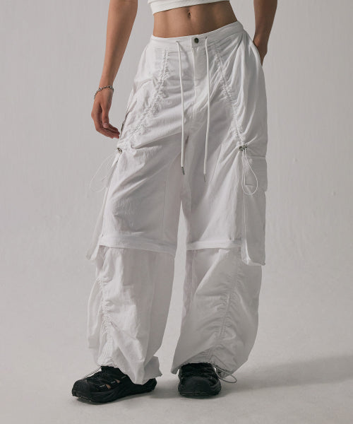 2-Way Nylon Cargo Pants [White]