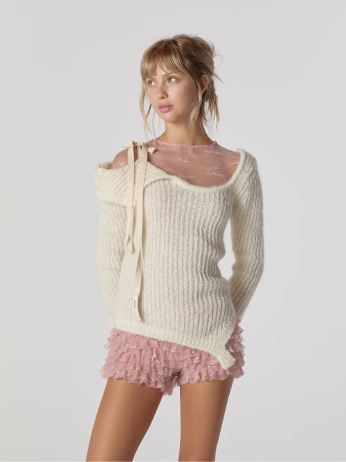 ISA ASYMMETRICAL KNIT TOP (CORN)