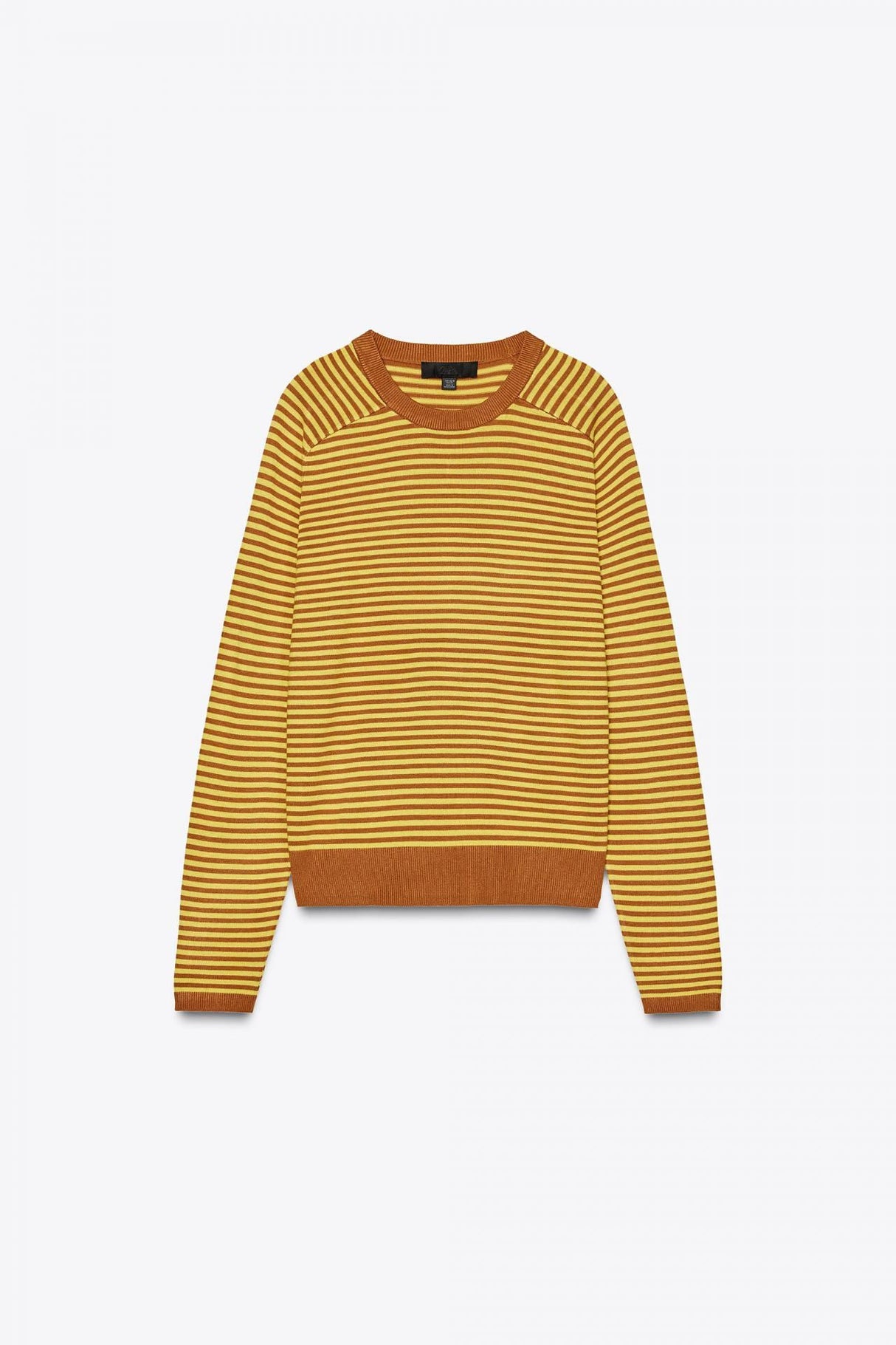 Spanish Shop Zara Stripe Knit Sweater 3471/013 CURRY