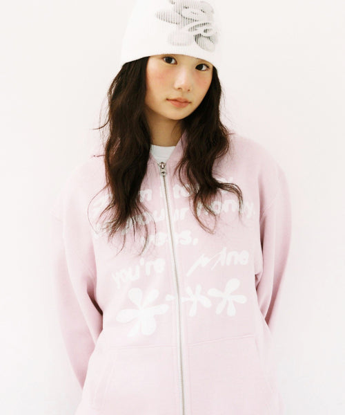 Honey Clover Hood Zip-Up - Pink