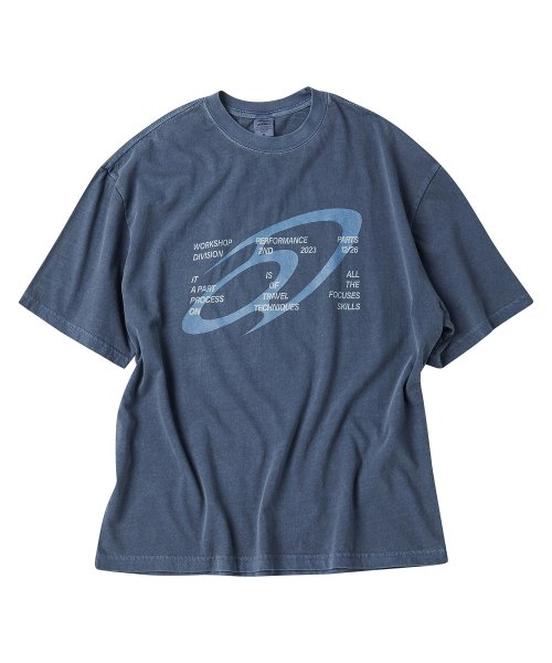 2023 アーカイブロゴ ピグメント 半袖 Tシャツ ブルーシャドウ