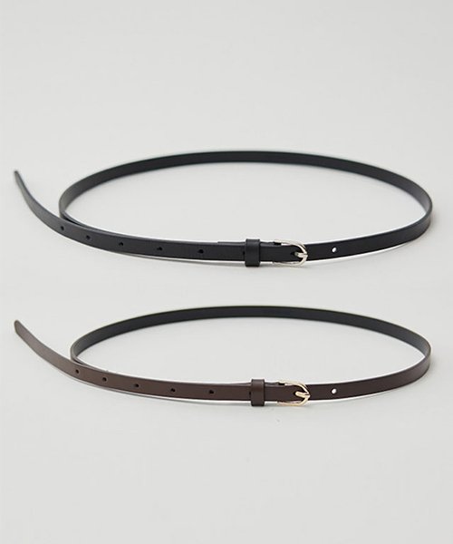 [Derivatives] 10mm cowhide belt - [brown/black]