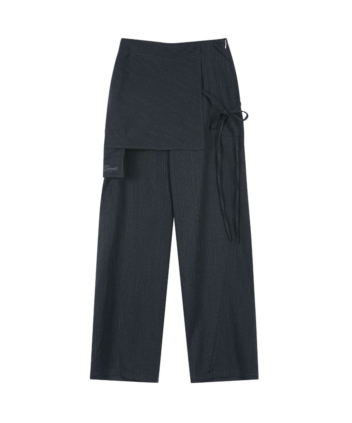 SKIRT LAYERED PANTS [CHARCOAL]
