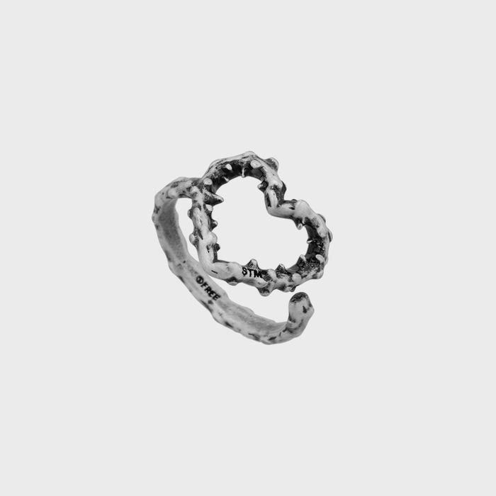 NO.611 [BURNISH] SPIKY HEART RING