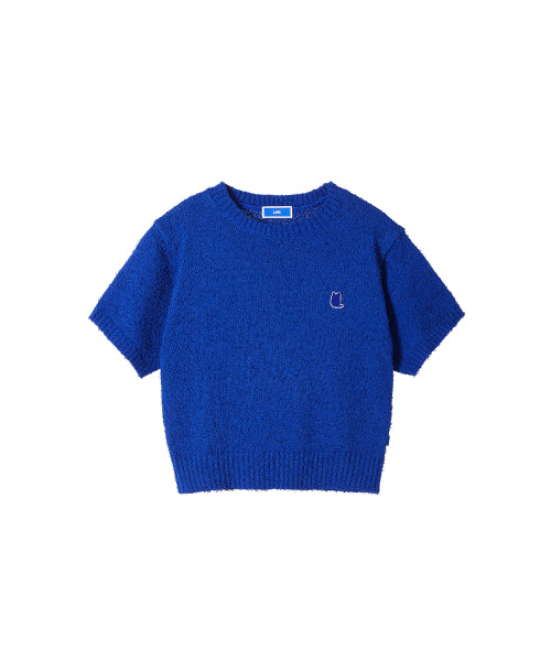 Symbol Soft Boucle Short Sleeve Knit BLUE