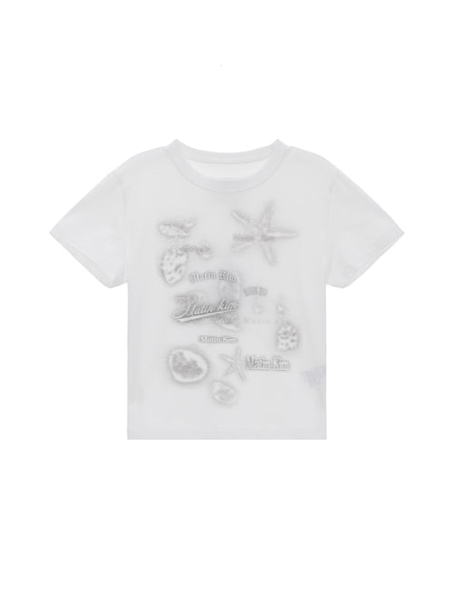 UNDER THE SEA GRAPHIC TOP IN WHITE