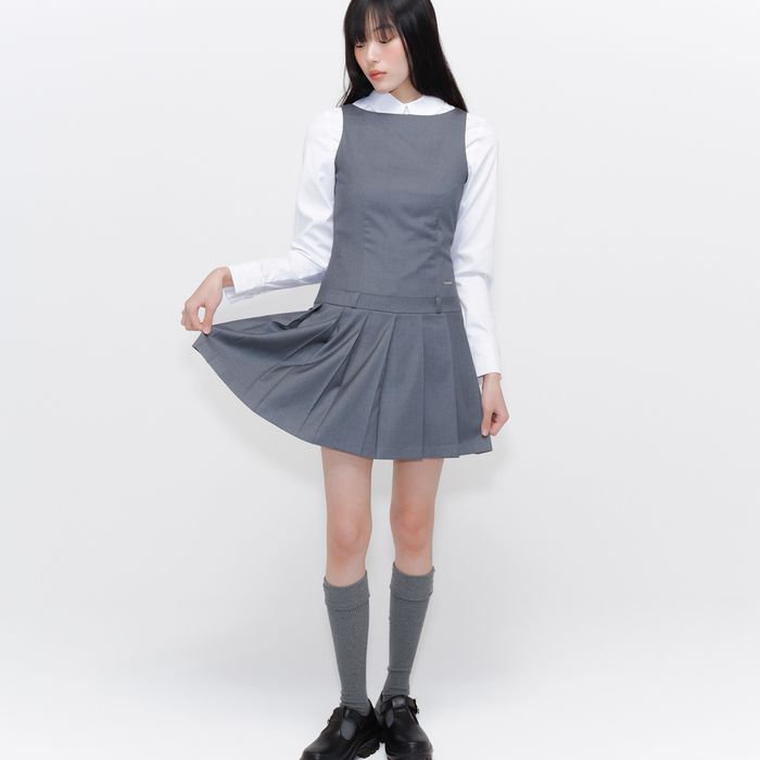 Pleats one piece CHARCOAL