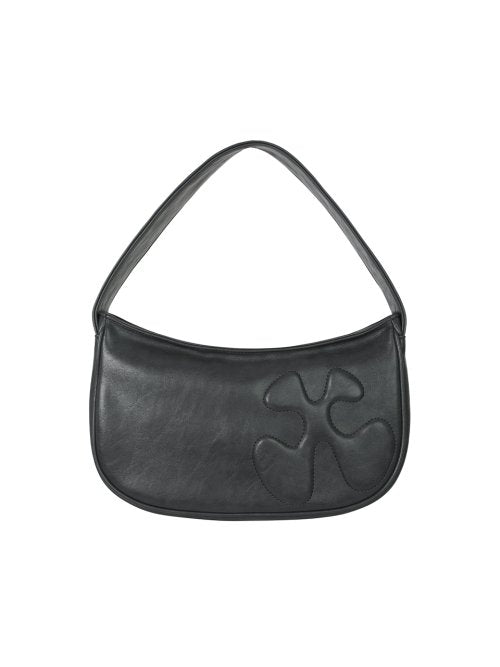 Embroidered Logo Shoulder Bag Charcoal
