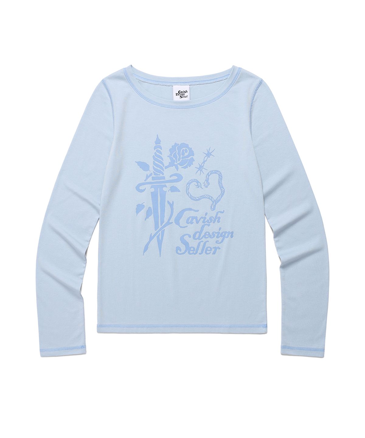 W ROSE LS TEE BLUE (CV2EFFT555A)