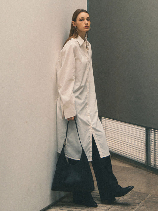 Slub Cutting Long Coat Shirts_CTT338 (White)