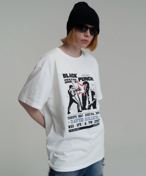Black Punch T-Shirt - White