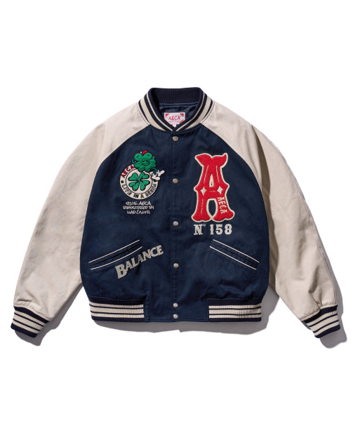A CLOVER BOY VARSITY JACKET-NAVY