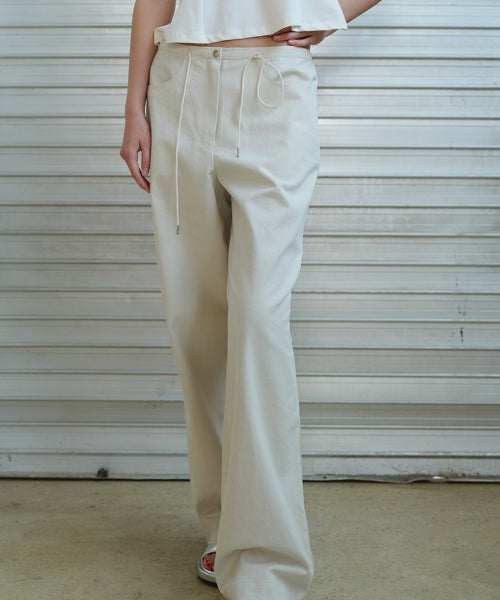 ANSWER IS YES Going Cotton Wide Pants cream - Size & Review | Musinsa