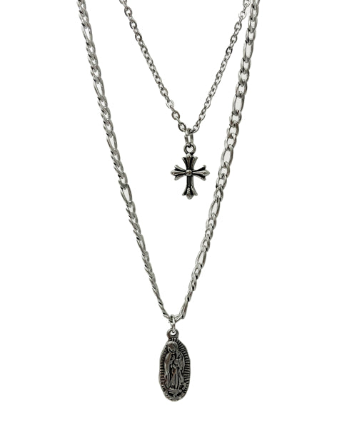 Surgical Steel Double Layered Necklace (Steel)