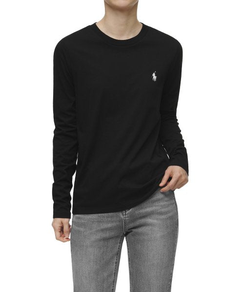 Cotton Jersey Long Sleeve Tee - Black