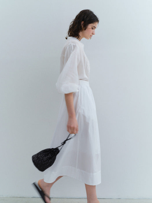 Linen Pin-tuck Shirt - White