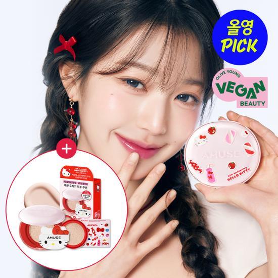 [Hello Kitty/Exclusive Plan] Amuse Ceramic Skin Perfector Cushion Refill Plan (Refill + Cuckoo Sticker Gift)