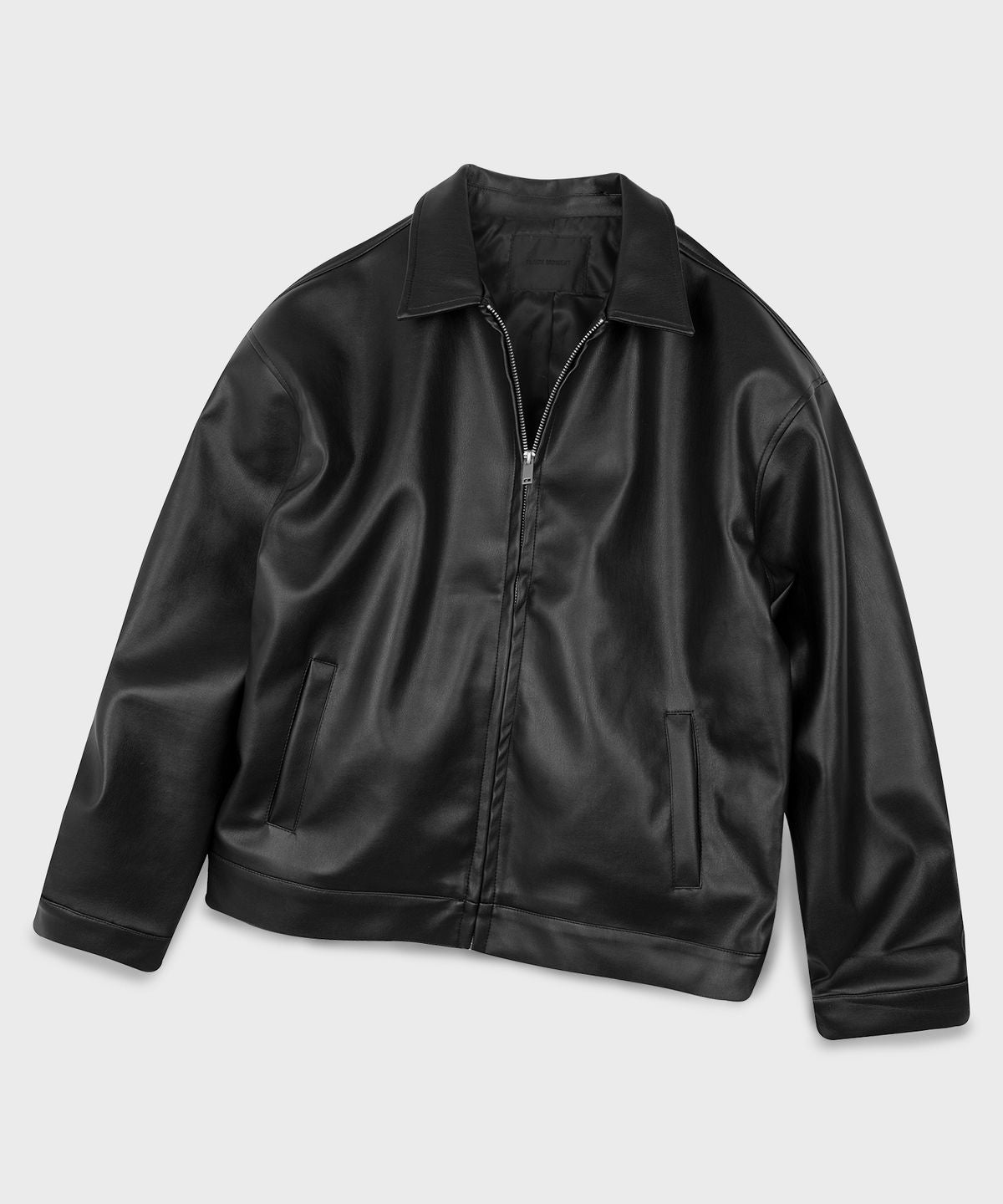 BLACK MOMENT [Vegan Leather] Oversized Single Leather Rider Jacket _BLACK - Size & Reviews | MUSINSA