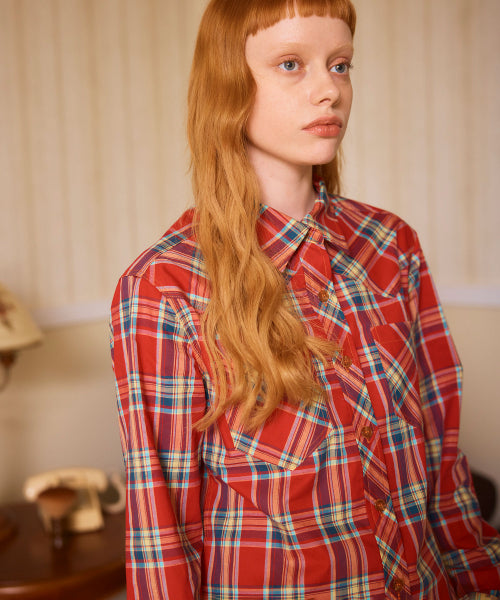 Western check shirt / red