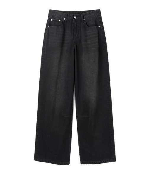Vintage Wide Denim Pants [Black]