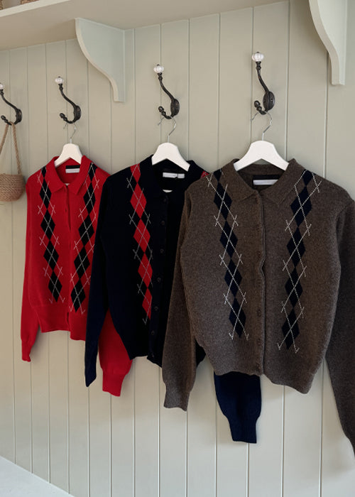 Onui Collie Argyle Cara Cardigan