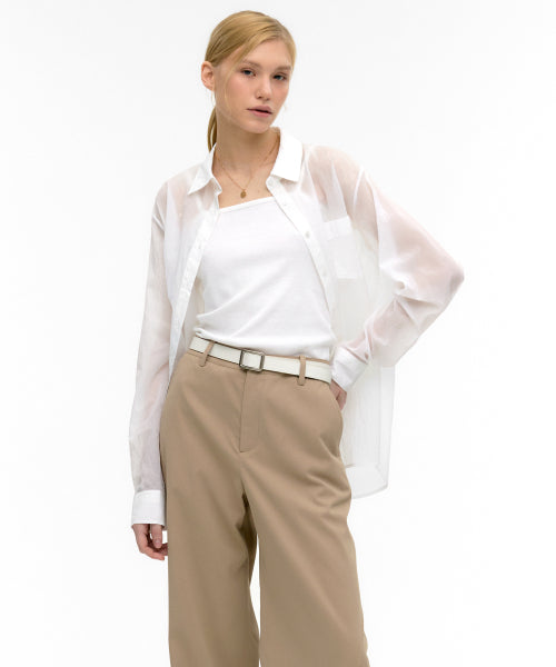 Glow See-Through Shirt White MDSH014WHITE