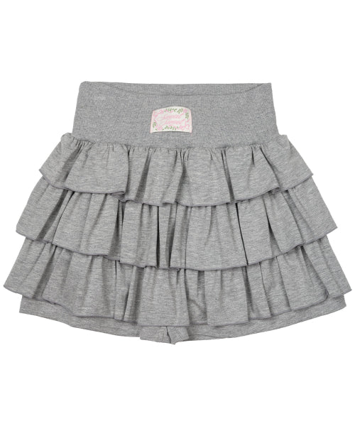 カンカンミニスカートパンツ - グレー