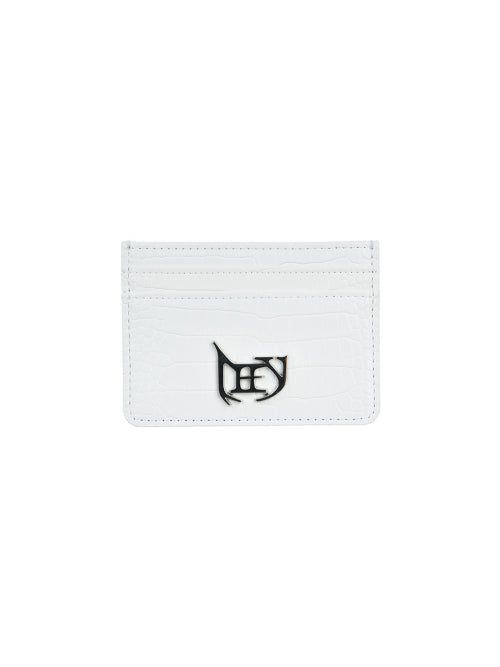 METAL LOGO CARD HOLDER WHITE