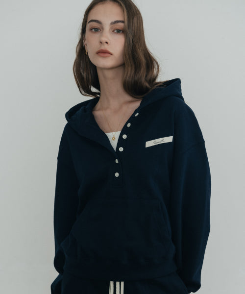 (W) Taylor Cotton Sweat Hoodie Navy