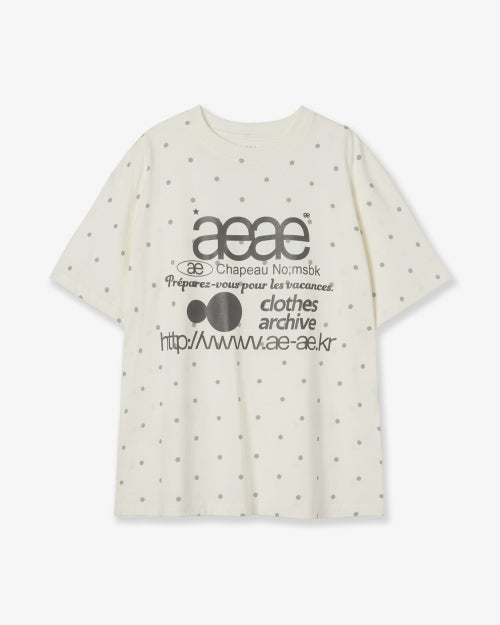 WEB LOGO DOT T-SHIRTS [CREAM]