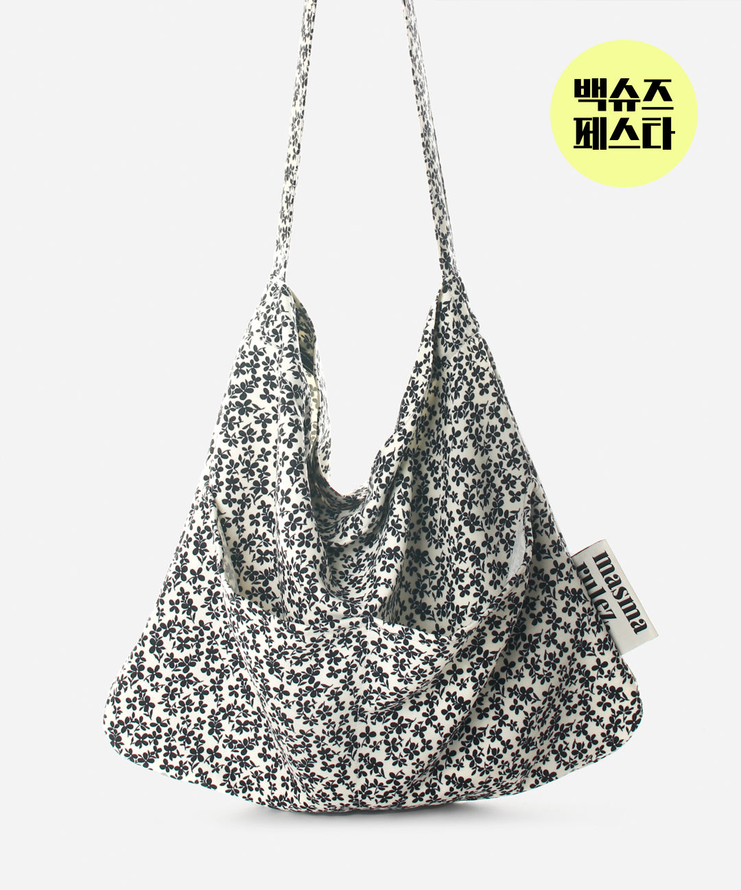 마스마룰즈 Rabbit eco bag_black flower
