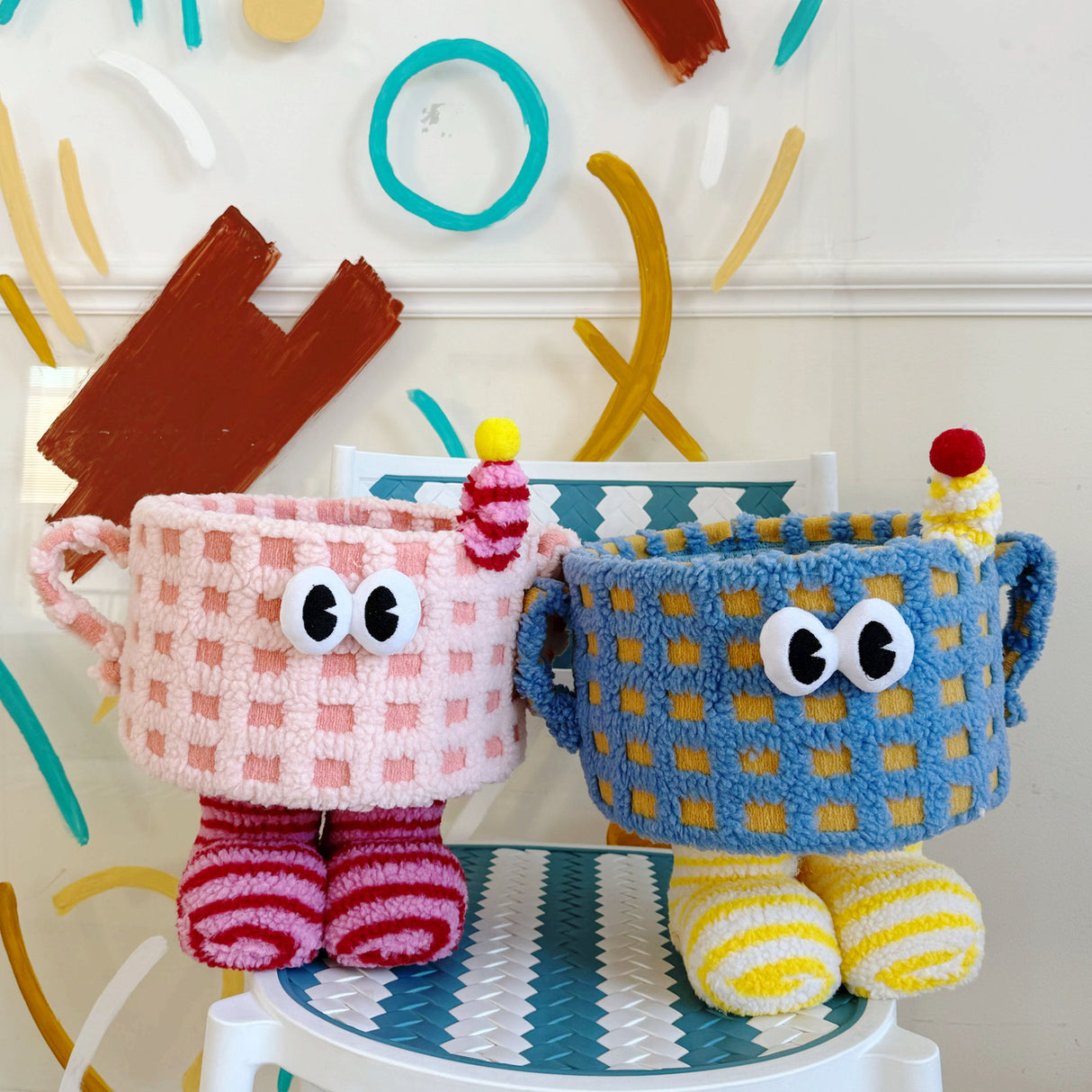 Poco Monster Storage Multipurpose Basket Interior Emotional Organizer Props Storage Box Ugly Big Eye Fabric