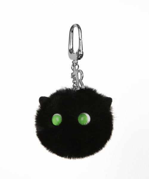 [LEDERI X BASKET12] Shy Cat Keyring [BLACK]