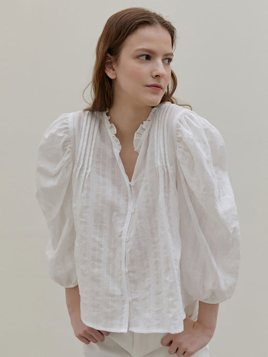 [33차] Masella Volume Blouse_White