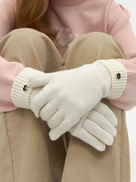 [Gift Wrapping] Wool Knit Gloves - Ivory