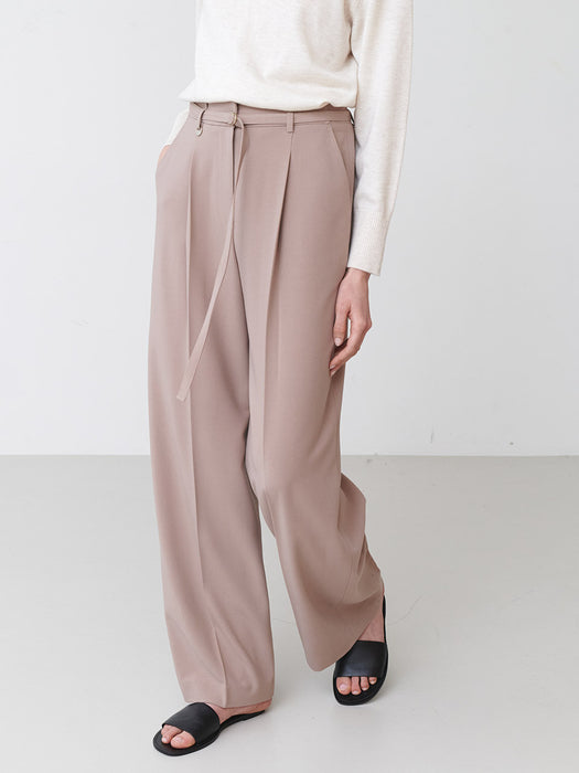 Belted Wide Tuck Pants SW5SL147_2color