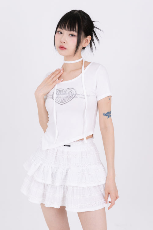 NAAIEEN Signature Logo Tiered Skirt - Size & Review | MUSINSA