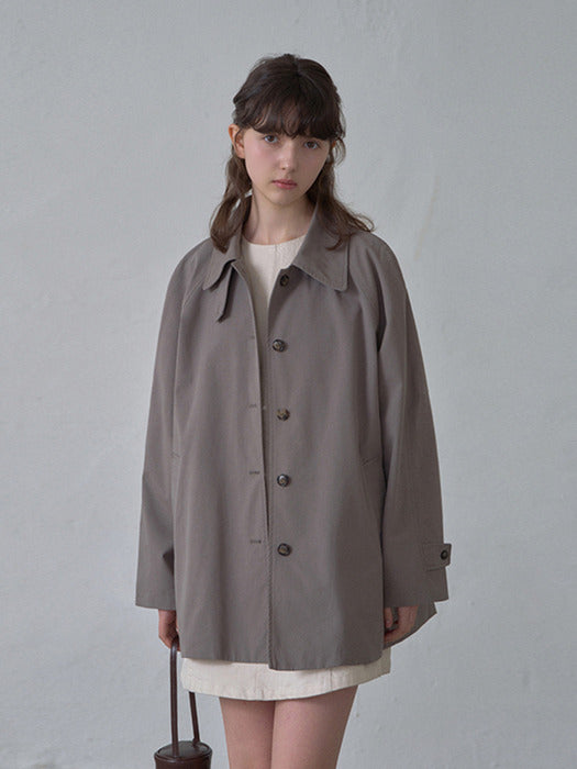 Balkan Half Trench Coat_Dark Gray