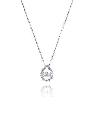 Silver Dancing Stone Necklace N0145