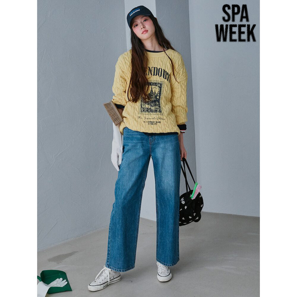 8 Seconds Back Pocket Embroidery Straight Denim Blue (165221APAP)