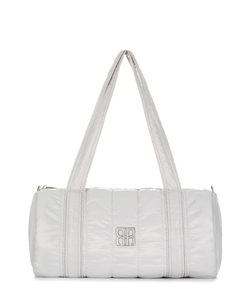 ROCKCAKE Glossy Nylon Padded Bag - Silver - Size & Reviews | MUSINSA