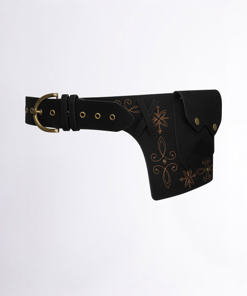 Western Faux Suede Belt Bag Black