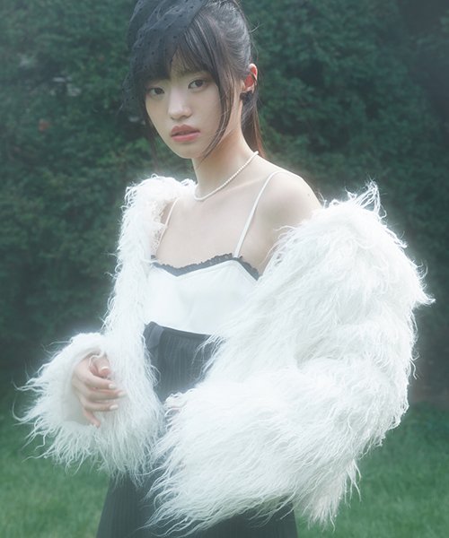 HAIR FUR JACKET (WHITE)
