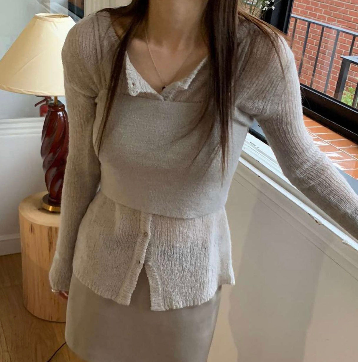Like Bigginning Elly Knitwear Sleeveless Cardigan Set