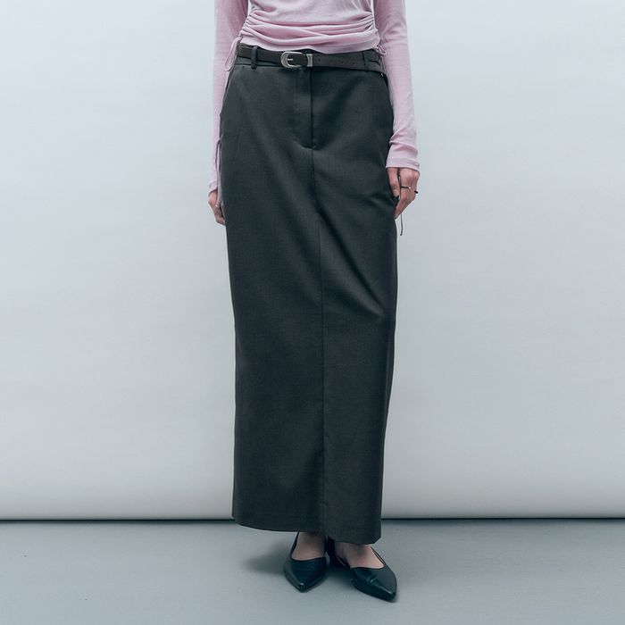 Classic Straight Maxi Skirt Charcoal MDSK025CHARCOAL