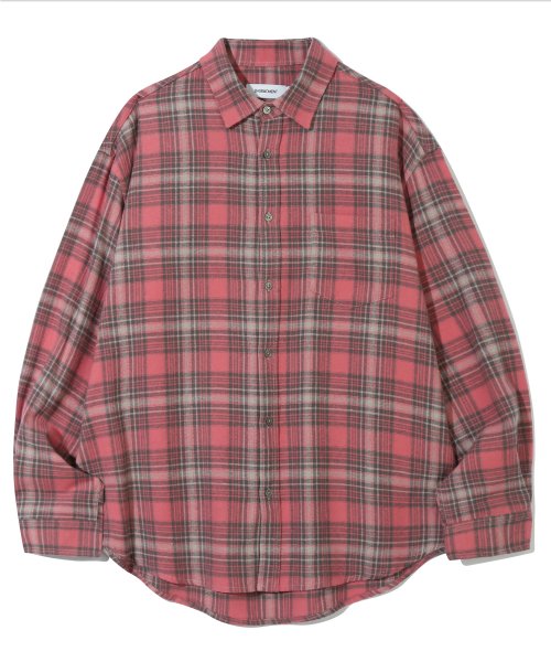 Pink flannel plaid check shirt
