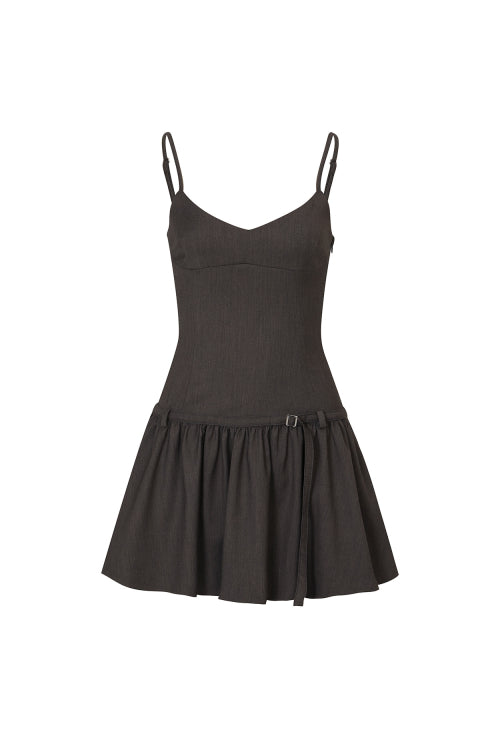 BIANCA DRESS melange brown
