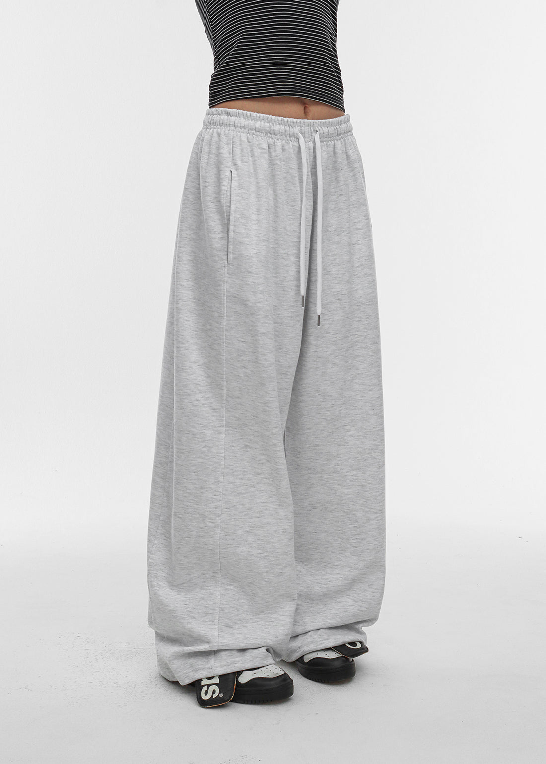 Black-Up [✨Spring New Product] [Sold 1,000 Units] [B-BASIC] Air Sweat Wide Two-Way Banded Waist Pants (2 SIZE)