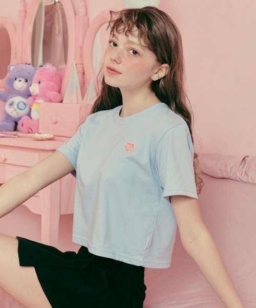 MF Heart Logo Crop T-Shirt - Baby Blue